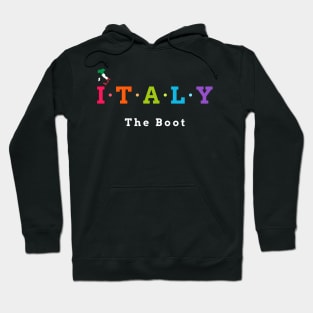 Italy, The Boot (Flag Version) Hoodie